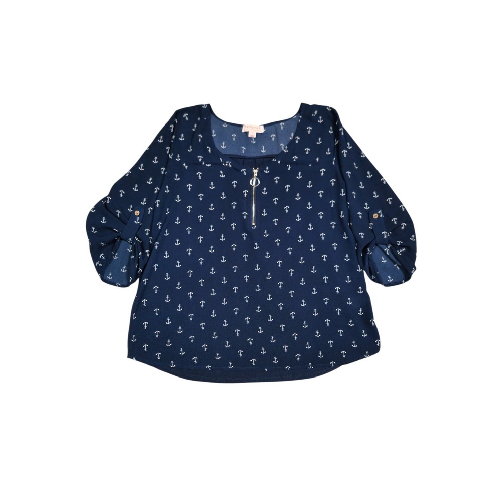 Tempted Los Angeles Anchor Half Sleeve Blouse Size XL